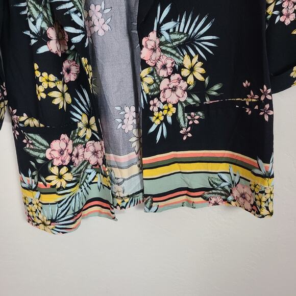 Roz & Ali Women S Black Fairy Core Floral Stripe Whimsy Paste Goth Boho Blazer - Picture 13 of 15